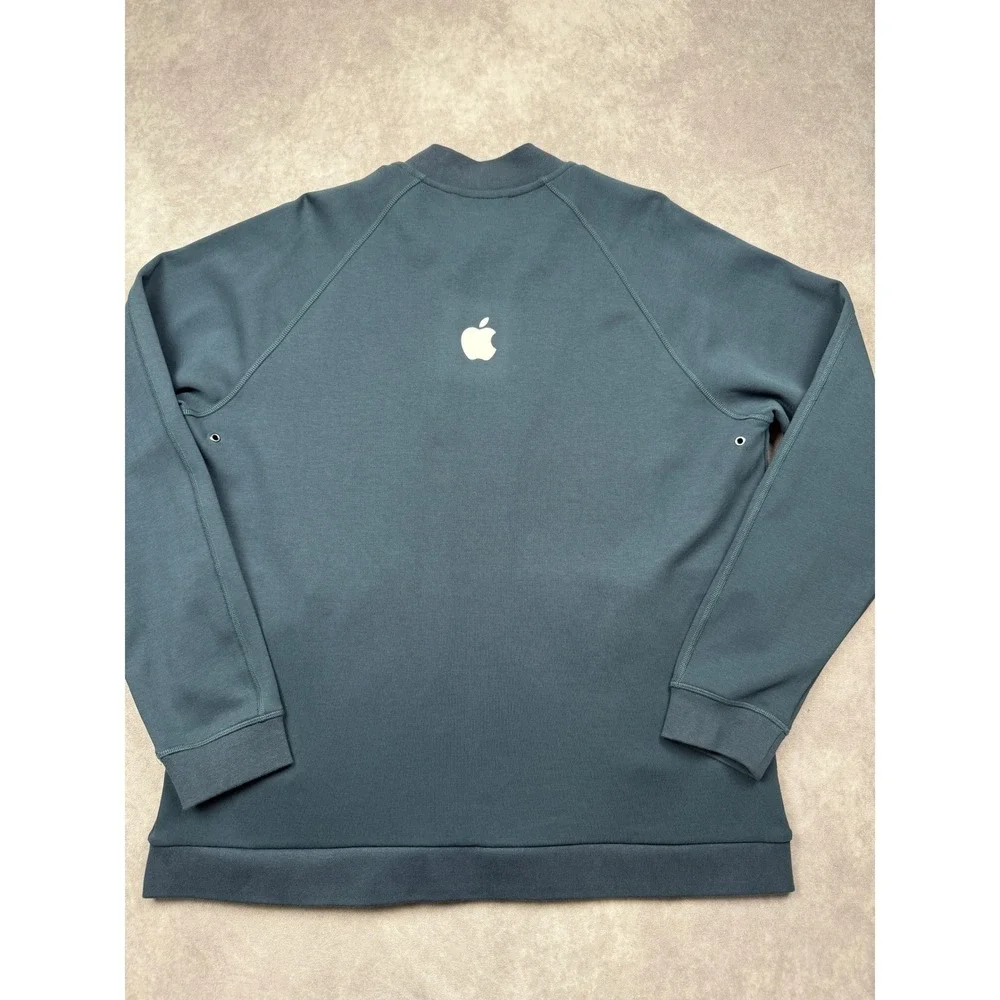 Apple Employee Exclusive Full Zip Bomber Jacket Navy Blue Men LT Rare Tech